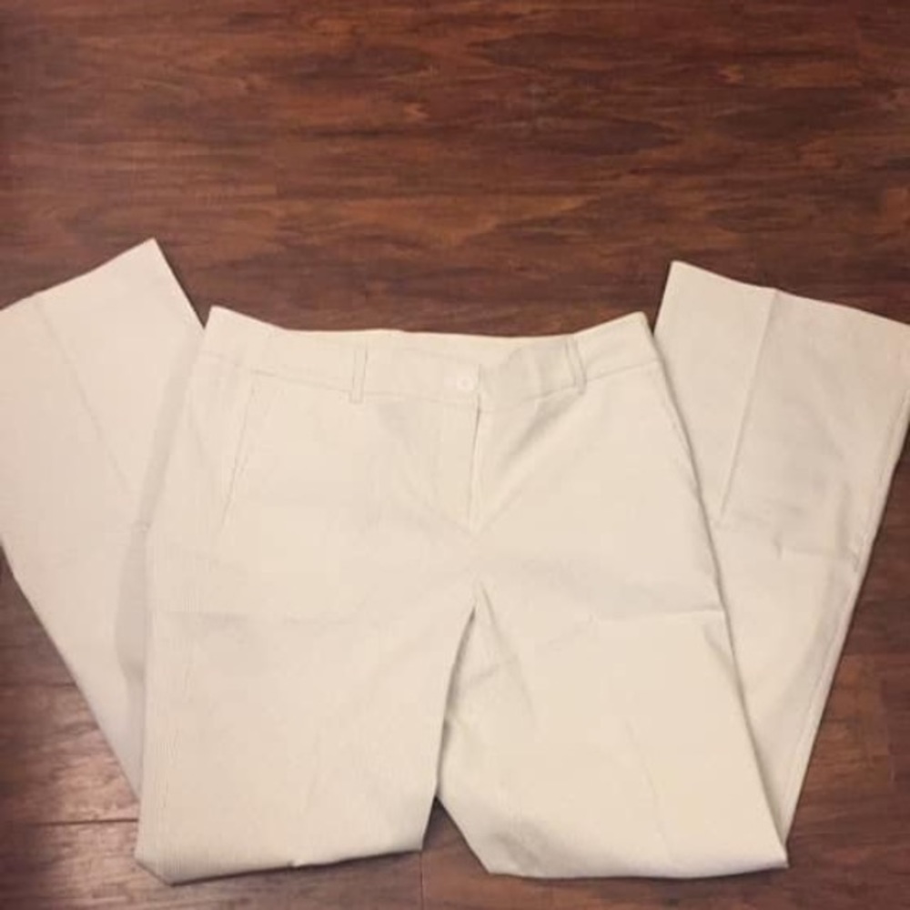 Lane Bryant Sz 14 White w/Black Pinstripe Trousers